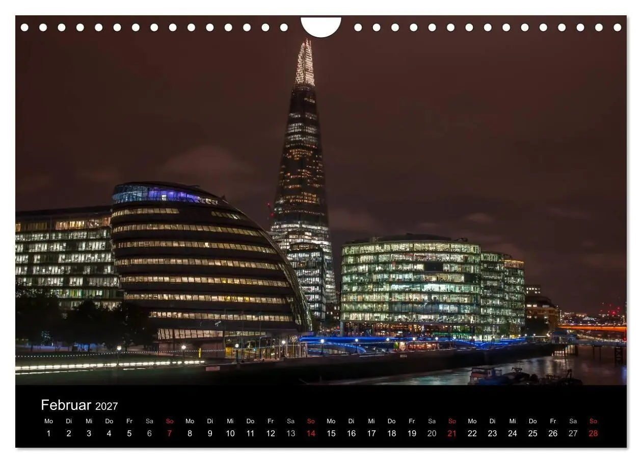 Bild: 9783569887121 | London - Nachts an der Themse (Wandkalender 2027 DIN A4 quer),...