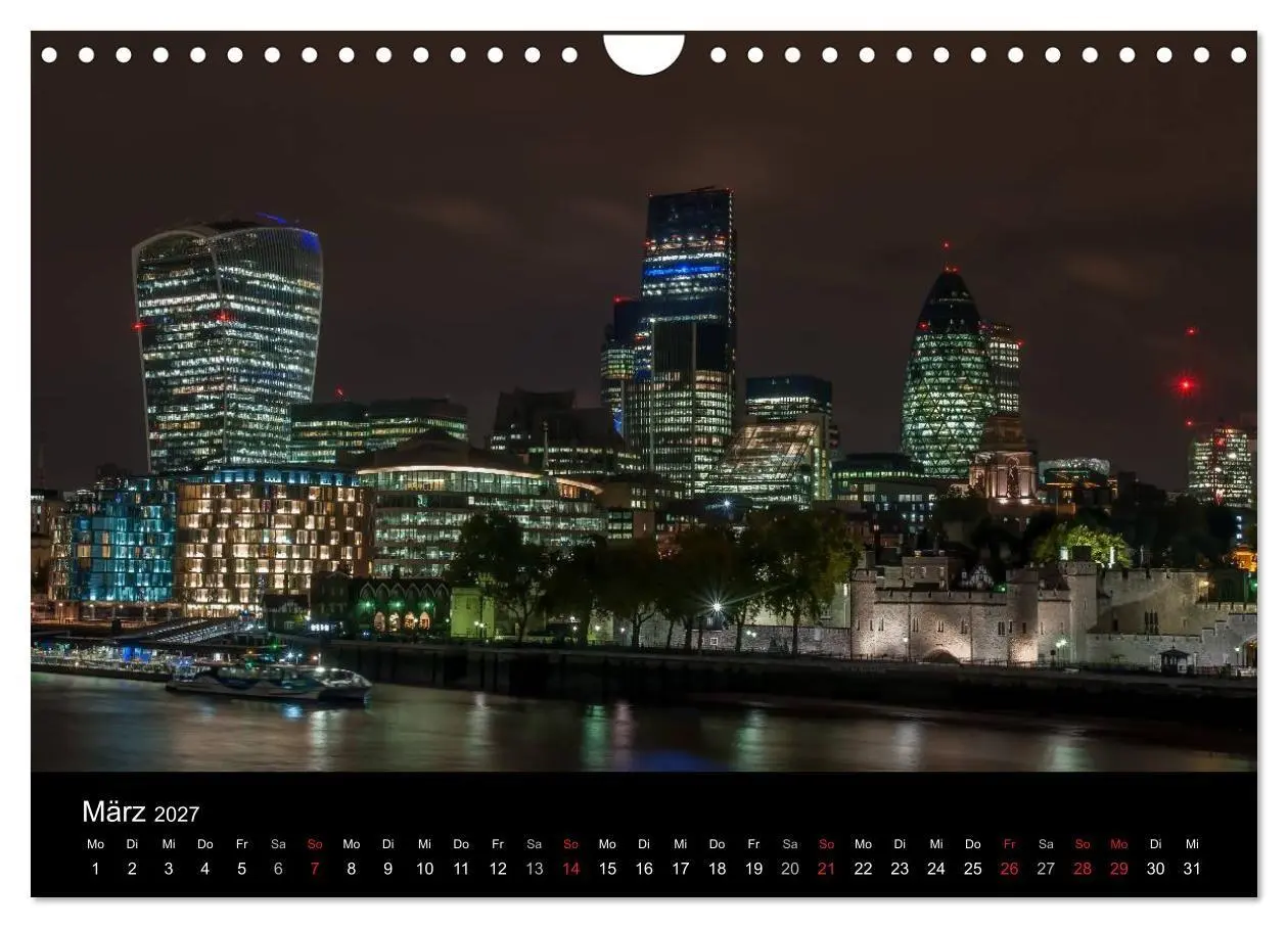 Bild: 9783569887121 | London - Nachts an der Themse (Wandkalender 2027 DIN A4 quer),...