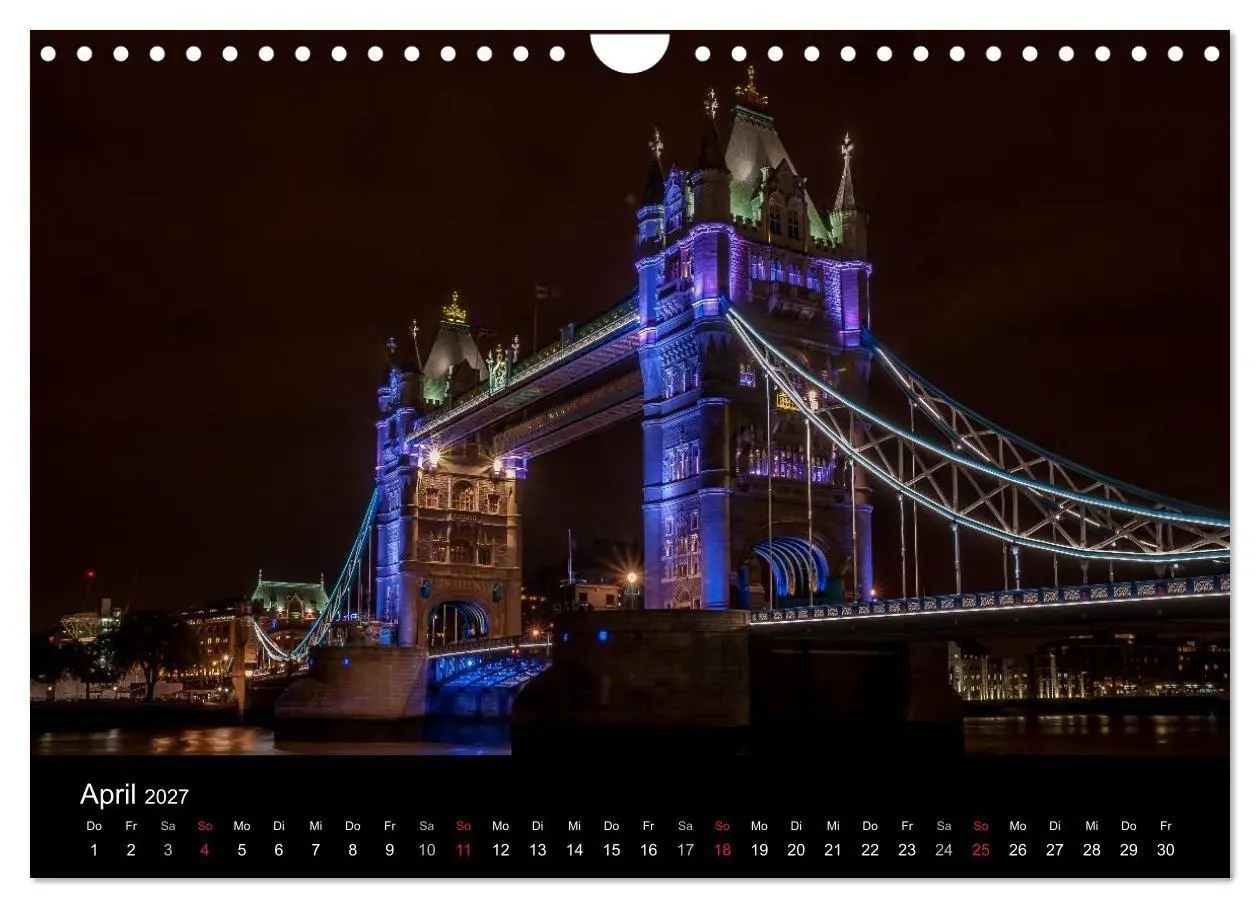 Bild: 9783569887121 | London - Nachts an der Themse (Wandkalender 2027 DIN A4 quer),...