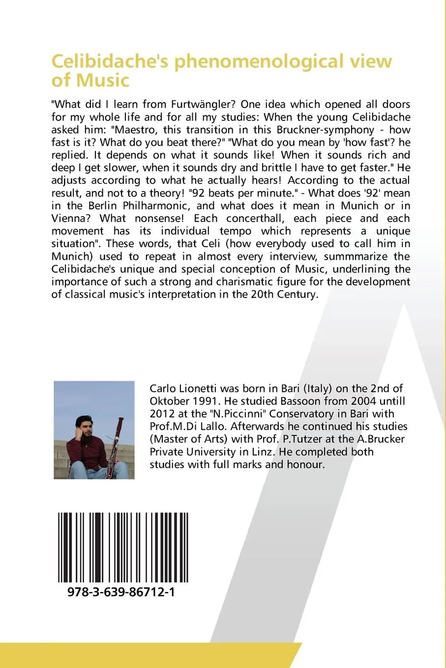 Rückseite: 9783639867121 | Celibidache's phenomenological view of Music, individual tempo,...