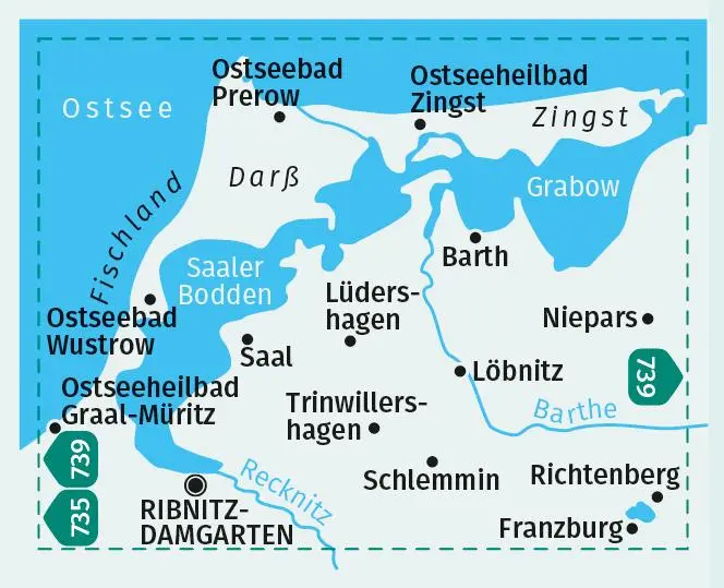 Bild: 9783991217121 | KOMPASS Wanderkarte 736 Fischland, Darß, Zingst 1:50.000 | 2 Bde/Tle