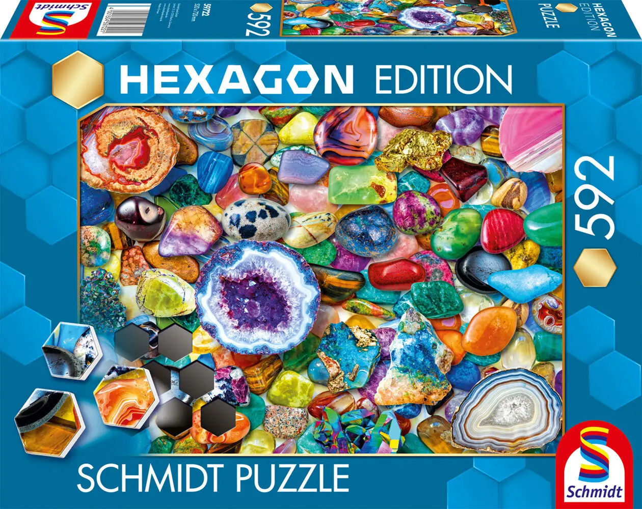 Hexagon Puzzle, Edelstein-Potpourri, 592 Teile