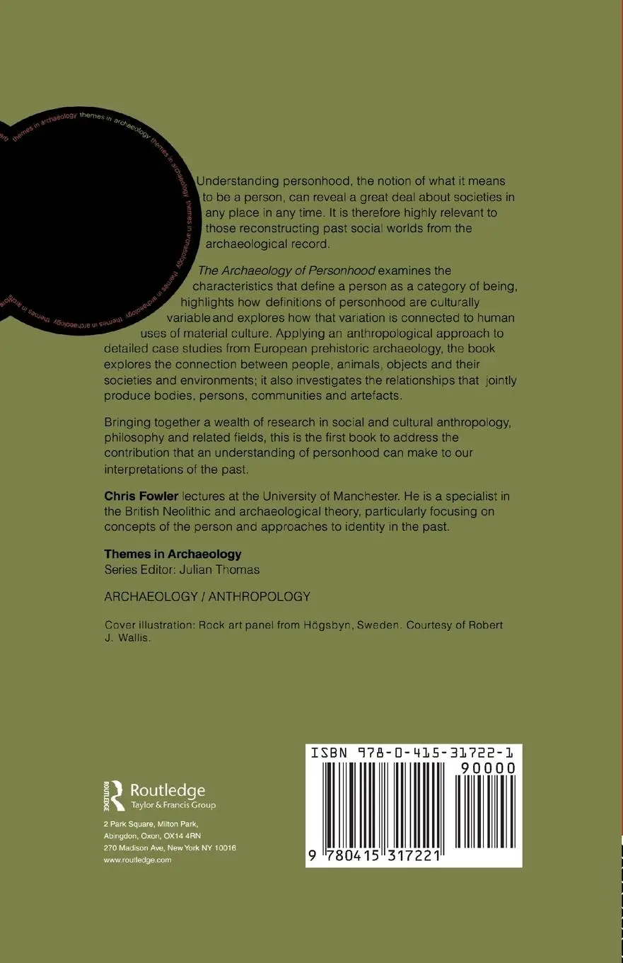 Rückseite: 9780415317221 | The Archaeology of Personhood | An Anthropological Approach | Fowler