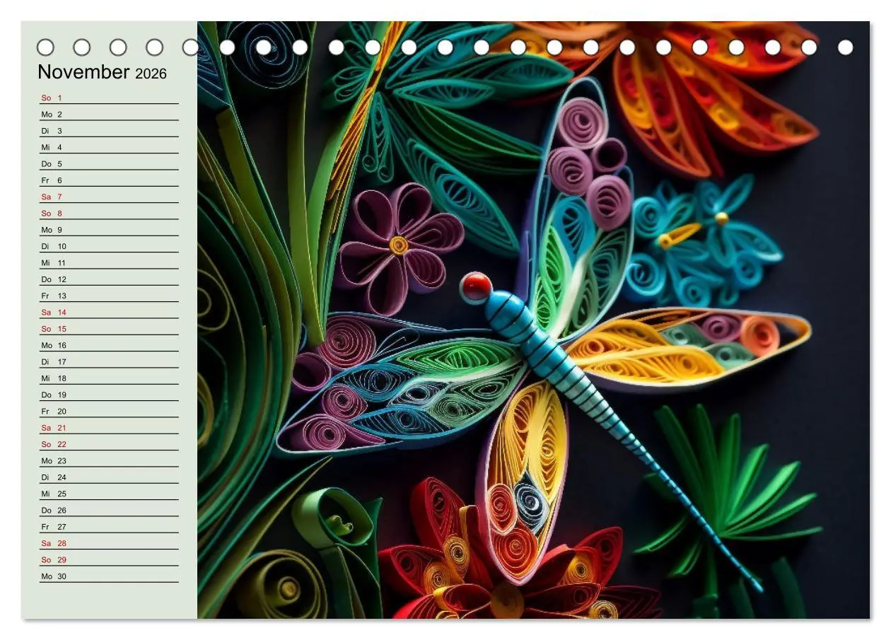 Bild: 9783457527221 | Tierwelt mit Quilling (Tischkalender 2026 DIN A5 quer), CALVENDO...