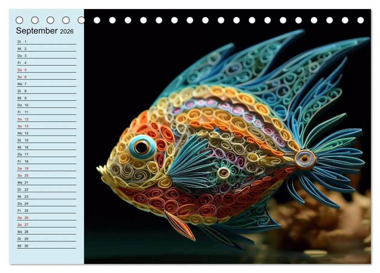 Bild: 9783457527221 | Tierwelt mit Quilling (Tischkalender 2026 DIN A5 quer), CALVENDO...