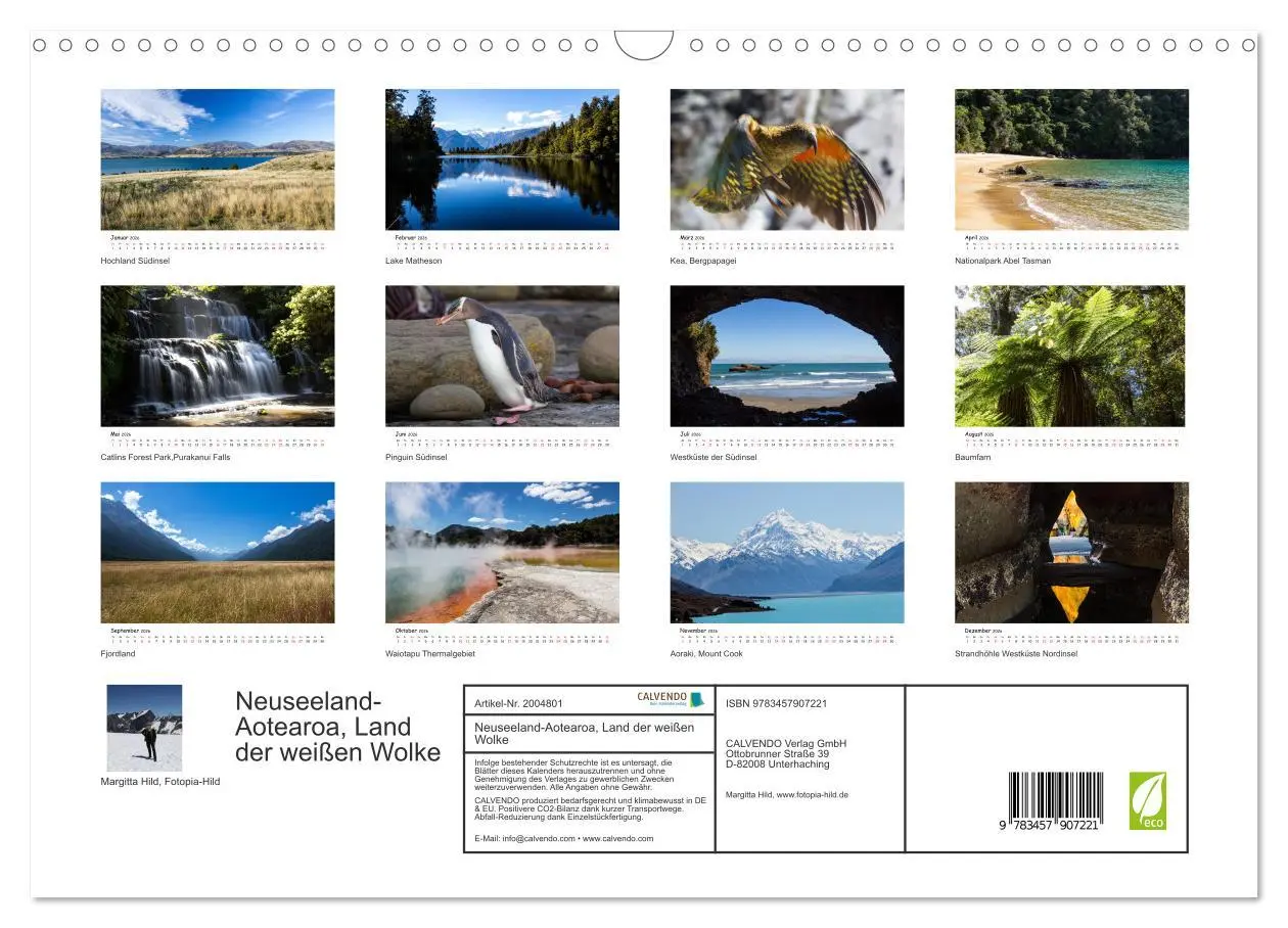 Bild: 9783457907221 | Neuseeland-Aotearoa, Land der weißen Wolke (Wandkalender 2026 DIN...