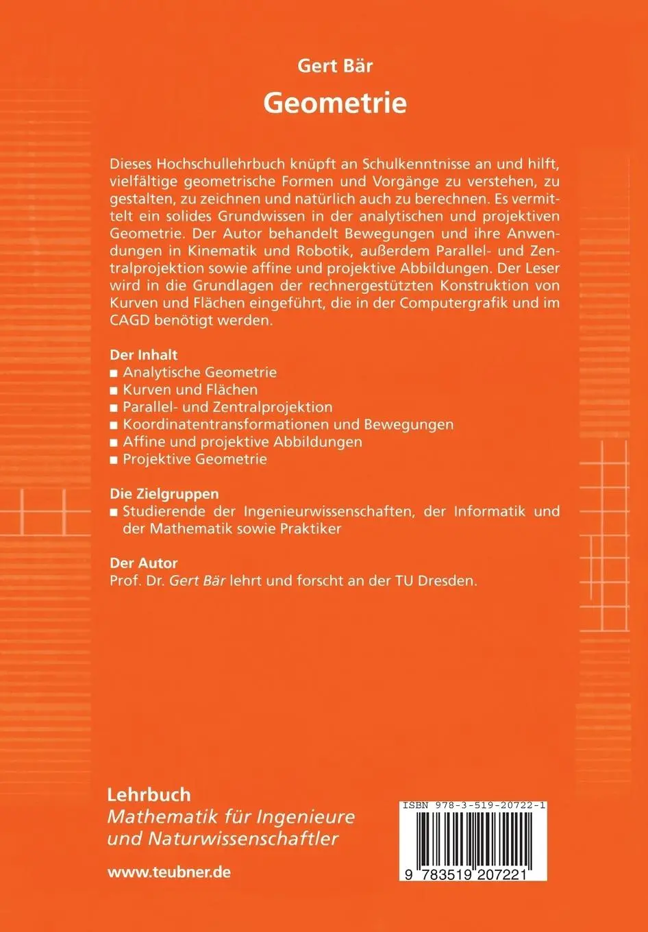 Rückseite: 9783519207221 | Geometrie | Eine Einführung für Ingenieure und Naturwissenschaftler