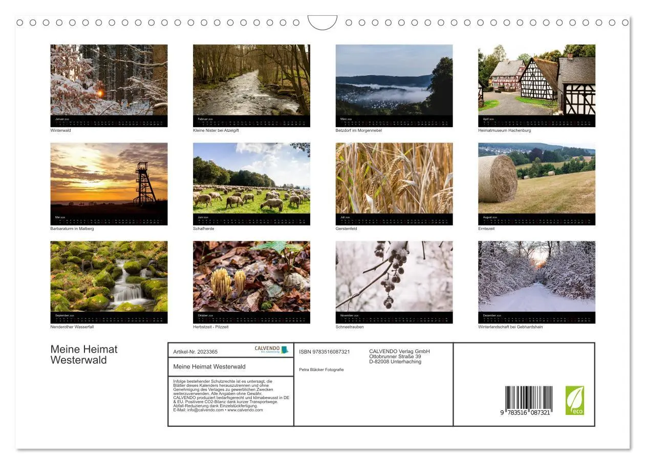 Bild: 9783516087321 | Meine Heimat Westerwald (Wandkalender 2026 DIN A3 quer), CALVENDO...