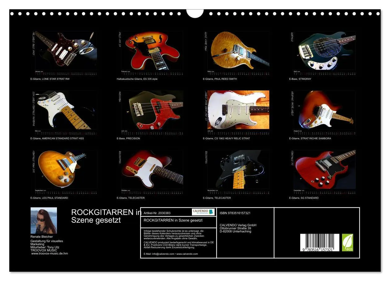 Bild: 9783516157321 | ROCKGITARREN in Szene gesetzt (Wandkalender 2026 DIN A3 quer),...