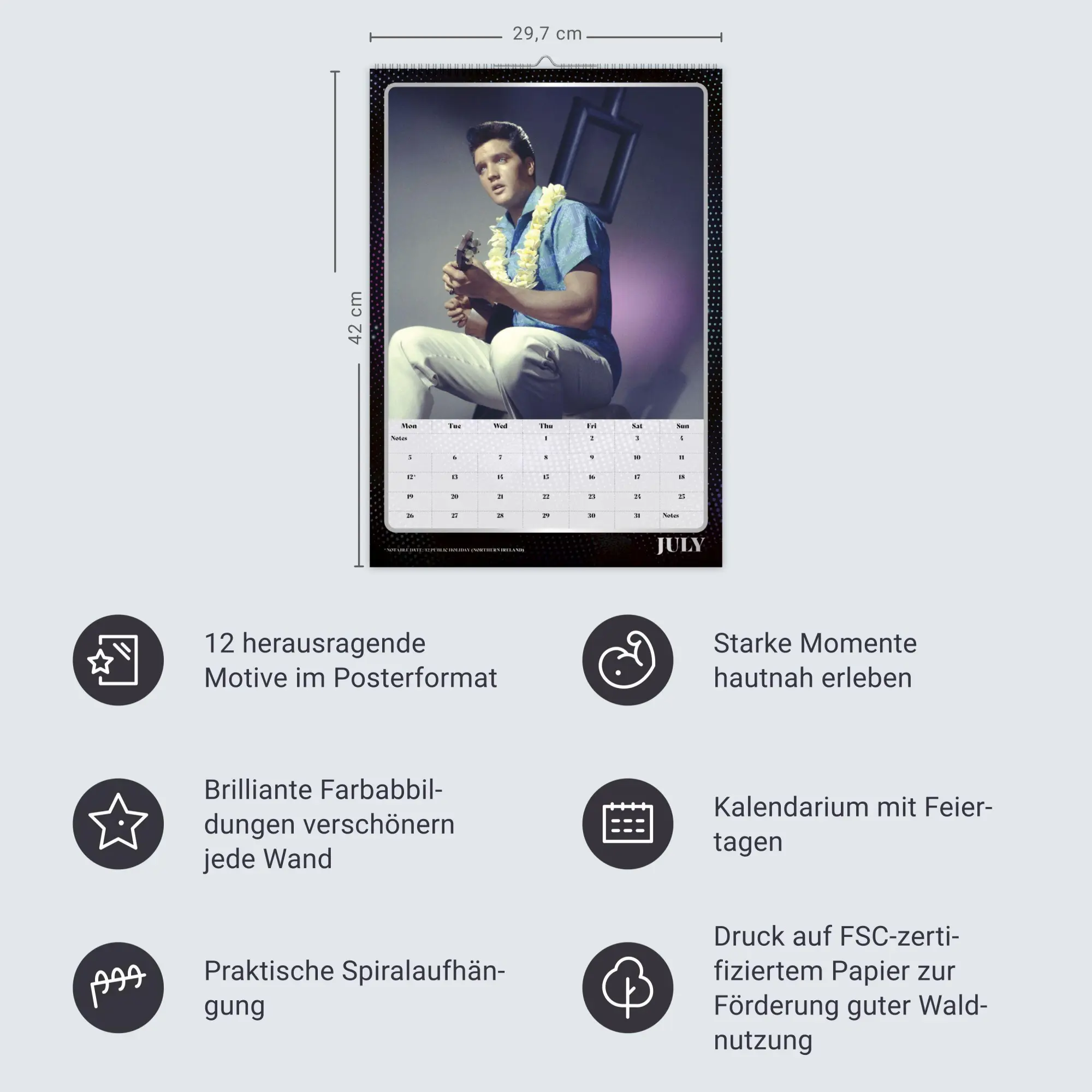 Bild: 9783840197321 | Elvis Posterkalender 2027 | Elvis | Kalender | Danilo | Spiralbindung