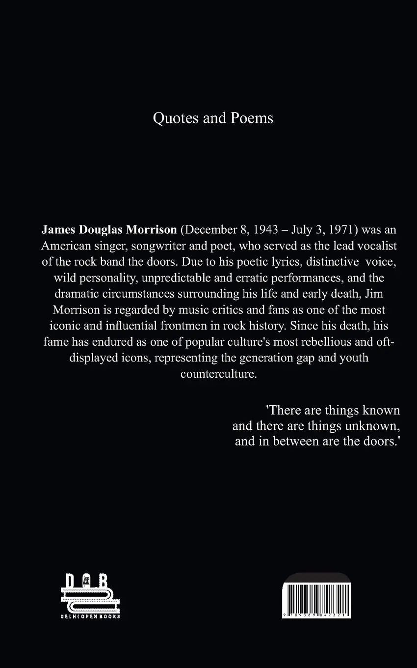 Rückseite: 9789389847321 | Jim Morrison | Quotes &amp; Poems | Delhi Open Books | Taschenbuch | 2020