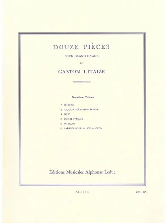 Cover: 9790046197321 | 12 pièces vol.2 (nos.7-12) pour grand orgue | Gaston Litaize | Buch
