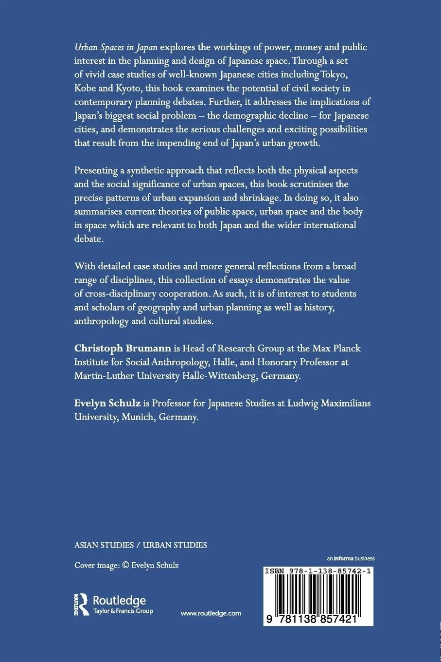 Rückseite: 9781138857421 | Urban Spaces in Japan | Cultural and Social Perspectives | Taschenbuch