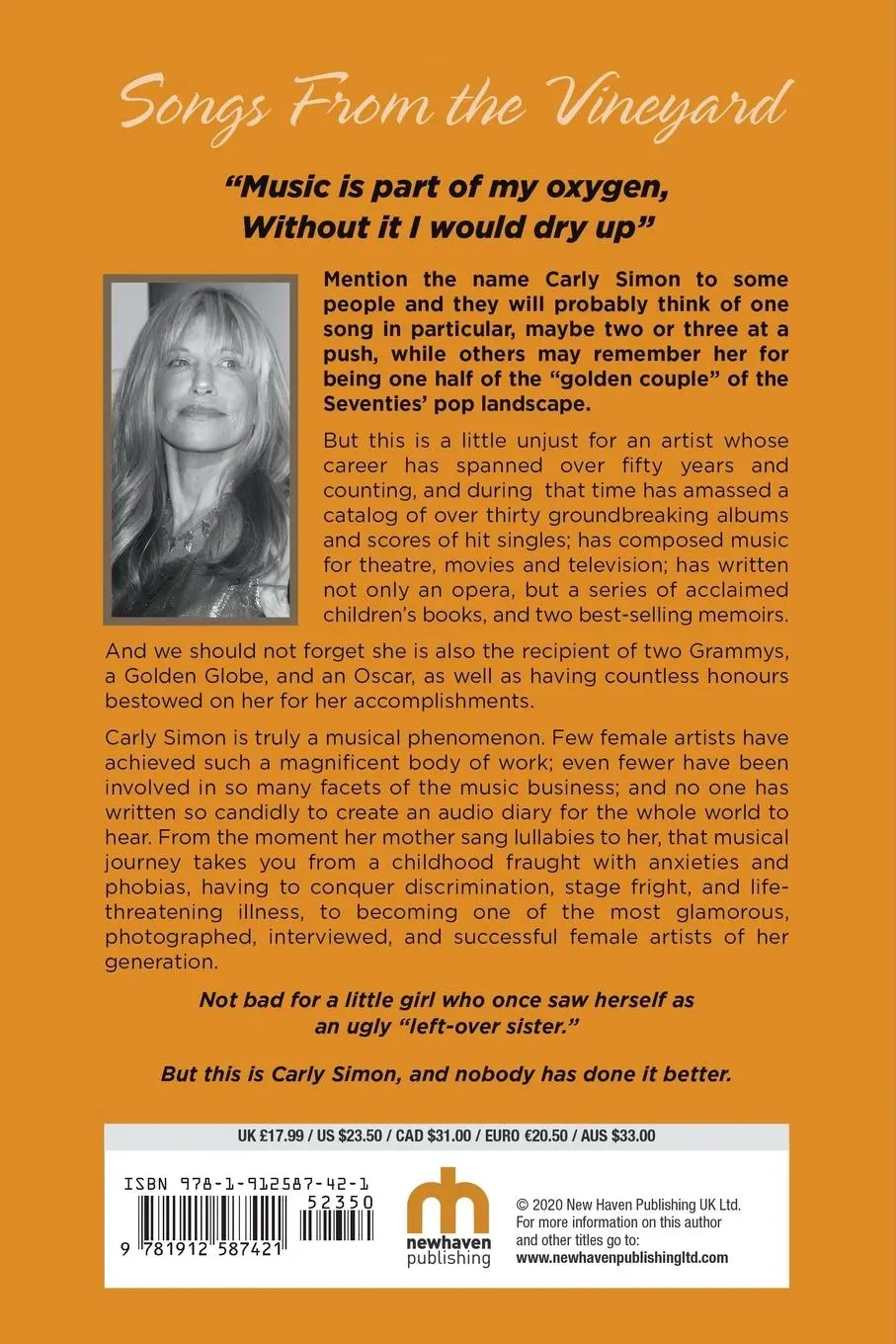 Rückseite: 9781912587421 | The Music of Carly Simon | Michael Francis Taylor | Taschenbuch | 2020