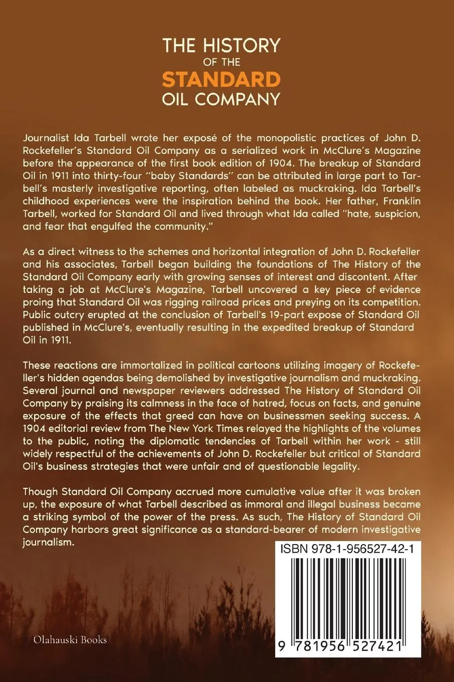 Rückseite: 9781956527421 | The History of the Standard Oil Company | Ida M. Tarbell | Taschenbuch