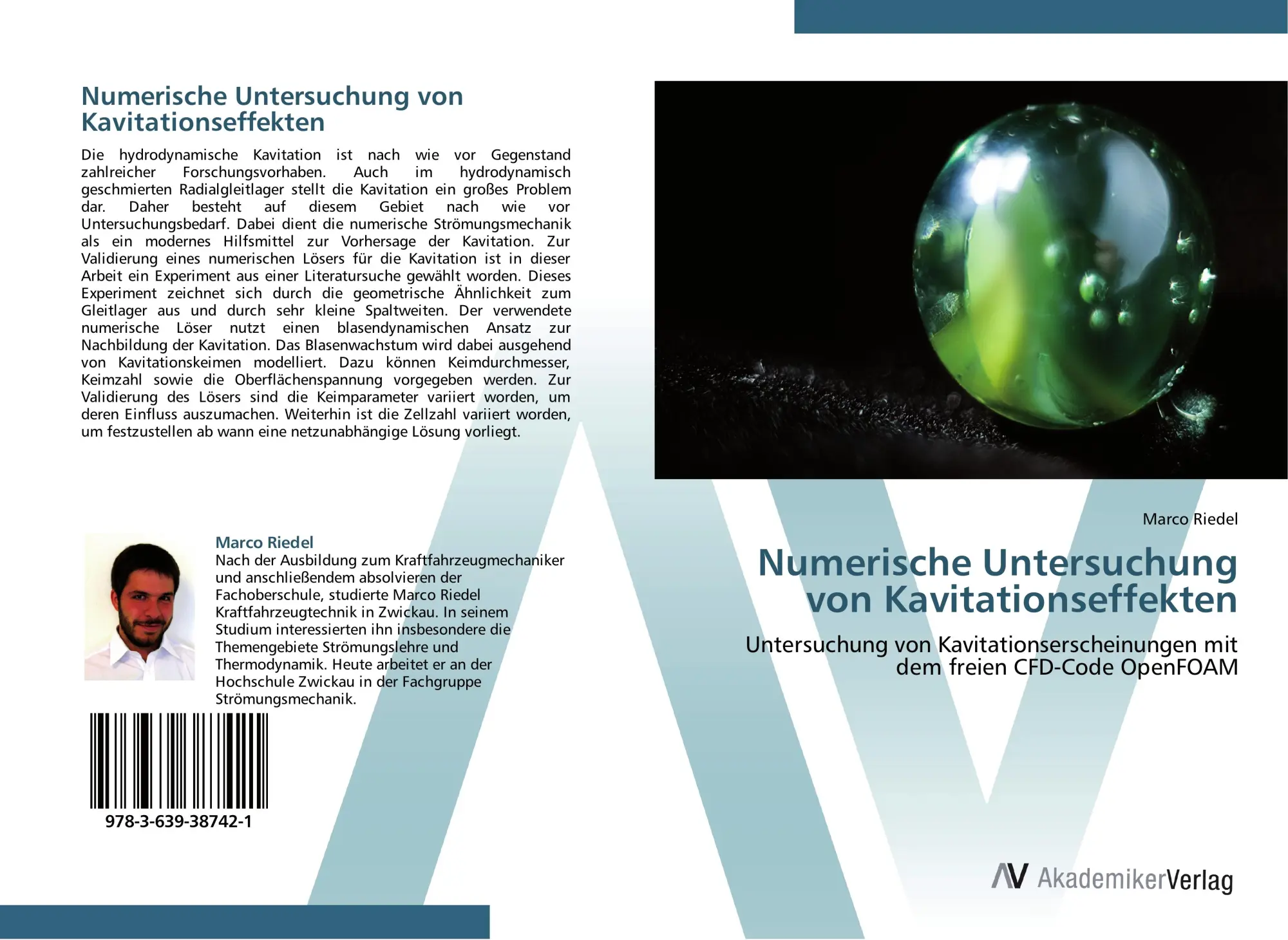 Cover: 9783639387421 | Numerische Untersuchung von Kavitationseffekten | Marco Riedel | Buch