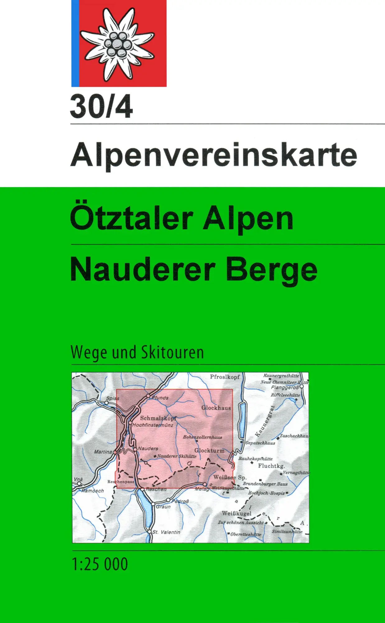 Cover: 9783928777421 | DAV Alpenvereinskarte 30/4 Ötztaler Alpen - Nauderer Berge 1 : 25 000