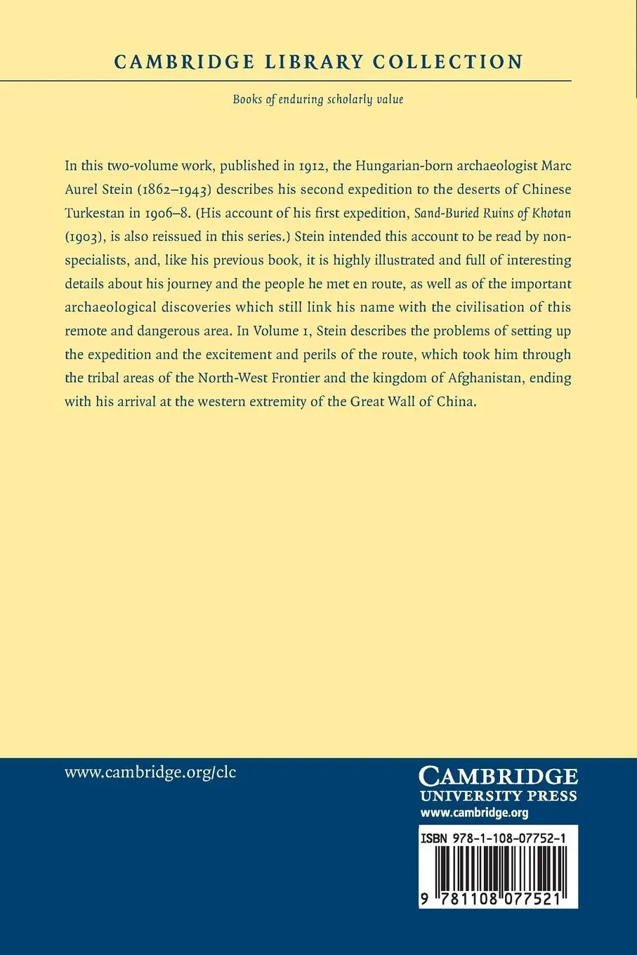 Rückseite: 9781108077521 | Ruins of Desert Cathay | M. Aurel Stein | Taschenbuch | Englisch