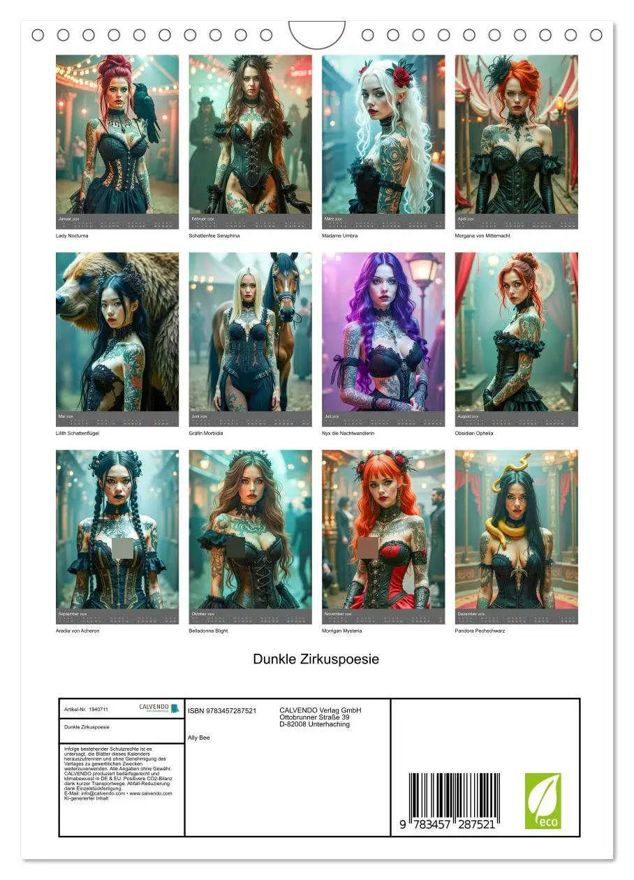 Bild: 9783457287521 | Dunkle Zirkuspoesie (Wandkalender 2026 DIN A4 hoch), CALVENDO...