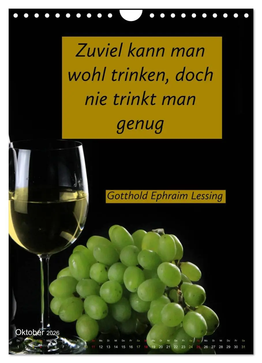 Bild: 9783516377521 | WEIN Weisheiten und Sprichworte (Wandkalender 2026 DIN A4 hoch),...