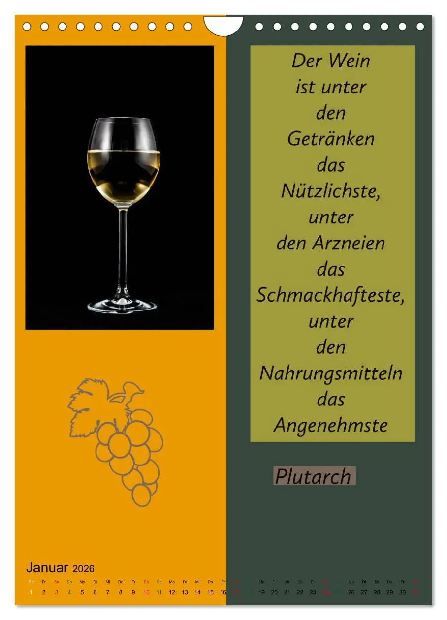 Bild: 9783516377521 | WEIN Weisheiten und Sprichworte (Wandkalender 2026 DIN A4 hoch),...