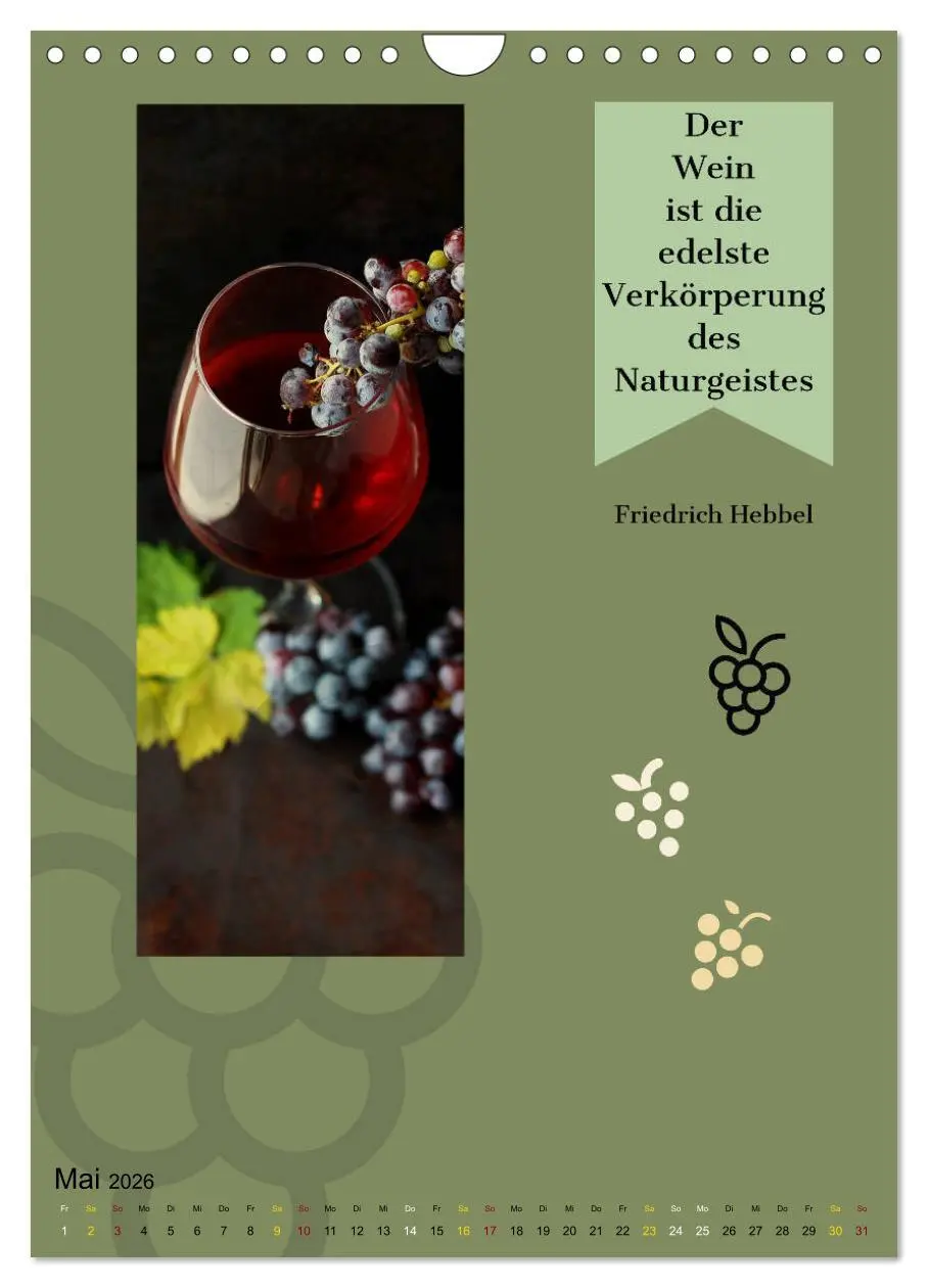 Bild: 9783516377521 | WEIN Weisheiten und Sprichworte (Wandkalender 2026 DIN A4 hoch),...