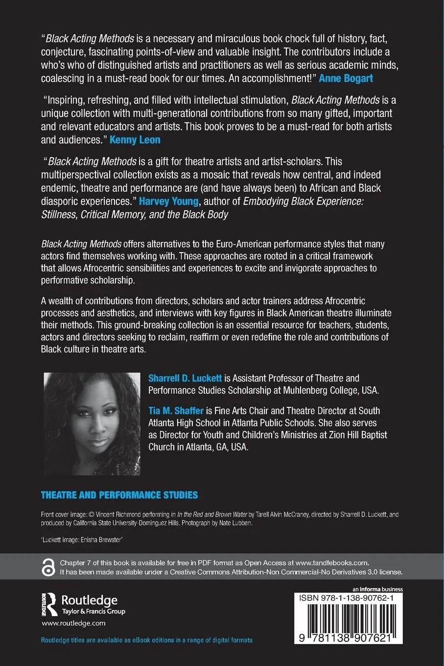 Rückseite: 9781138907621 | Black Acting Methods | Critical Approaches | Sharrell Luckett (u. a.)