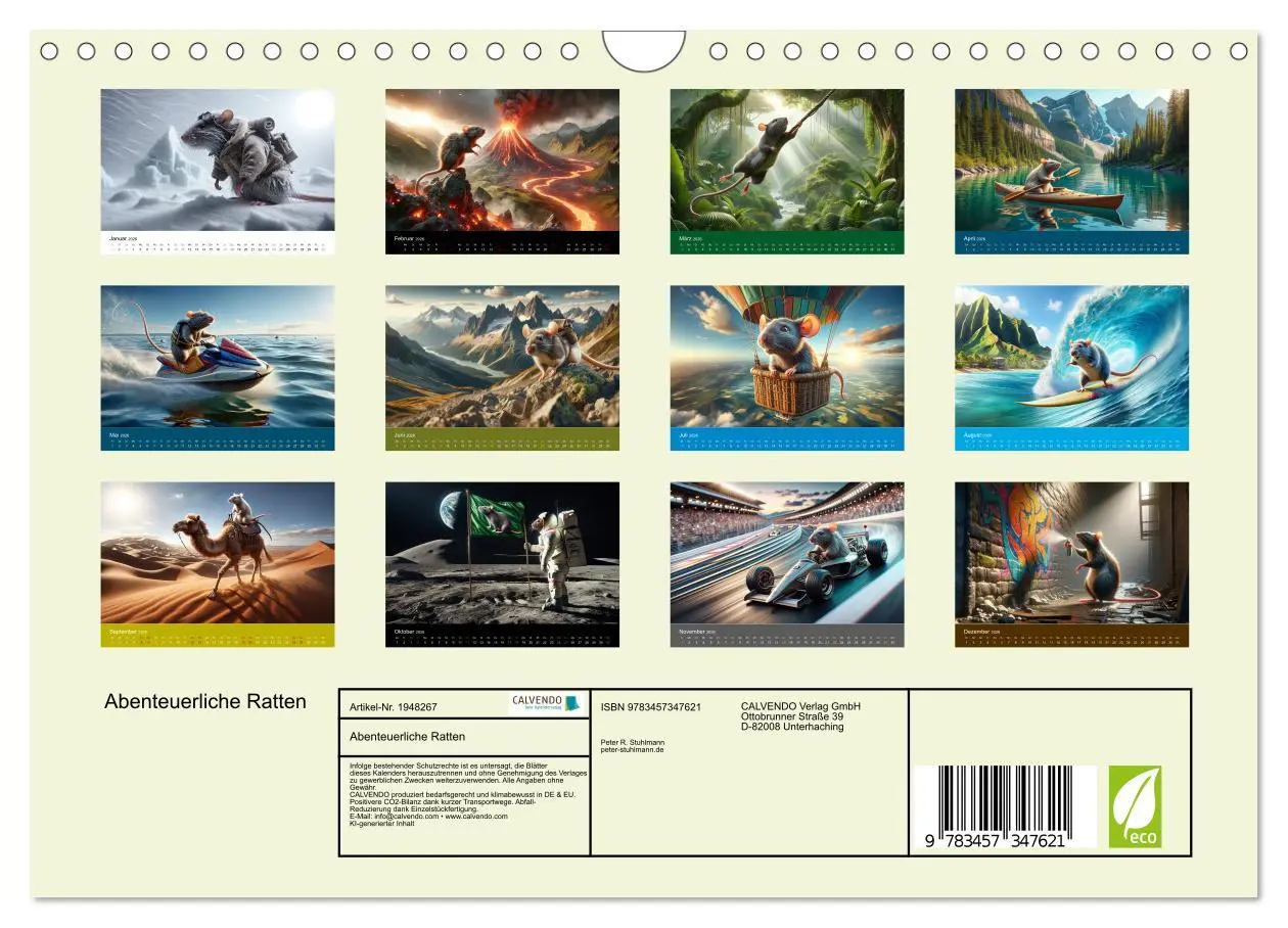 Bild: 9783457347621 | Abenteuerliche Ratten (Wandkalender 2026 DIN A4 quer), CALVENDO...