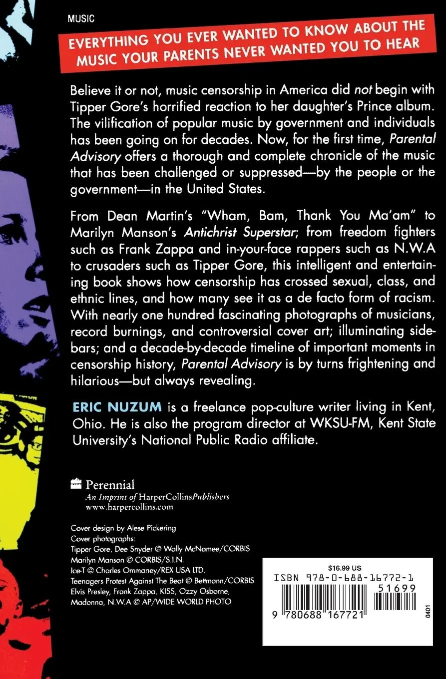 Rückseite: 9780688167721 | Parental Advisory | Music Censorship in America | Eric D Nuzum | Buch