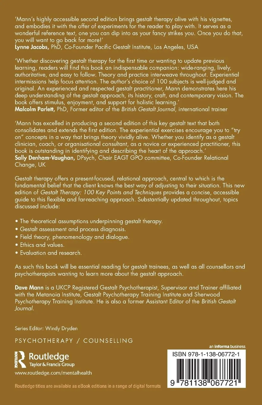 Rückseite: 9781138067721 | Gestalt Therapy | 100 Key Points and Techniques | Dave Mann | Buch