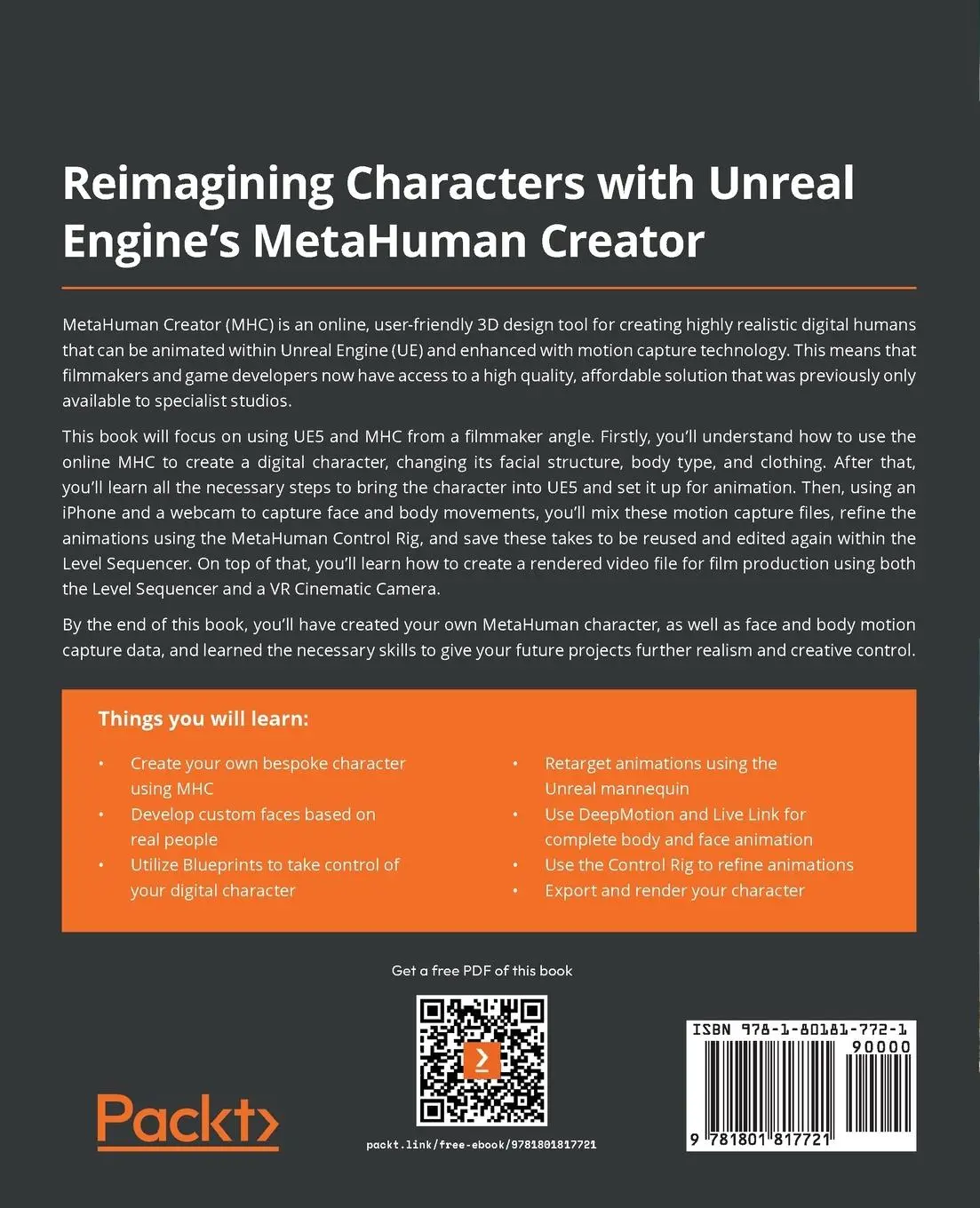 Rückseite: 9781801817721 | Reimagining Characters with Unreal Engine's MetaHuman Creator | Buch
