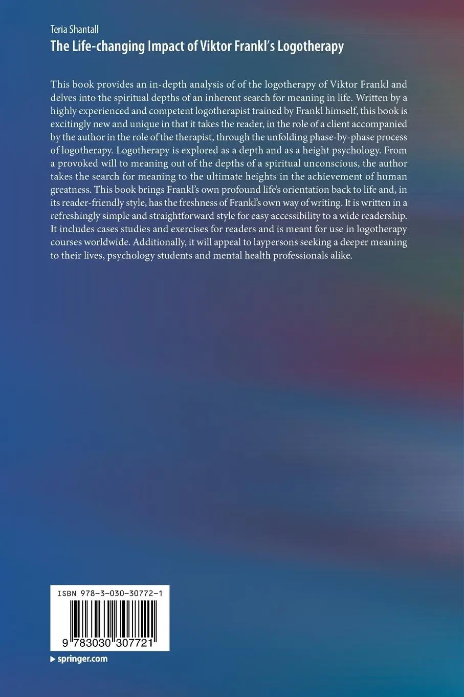 Rückseite: 9783030307721 | The L¿fe-chang¿ng Impact of V¿ktor Frankl's Logotherapy | Shantall