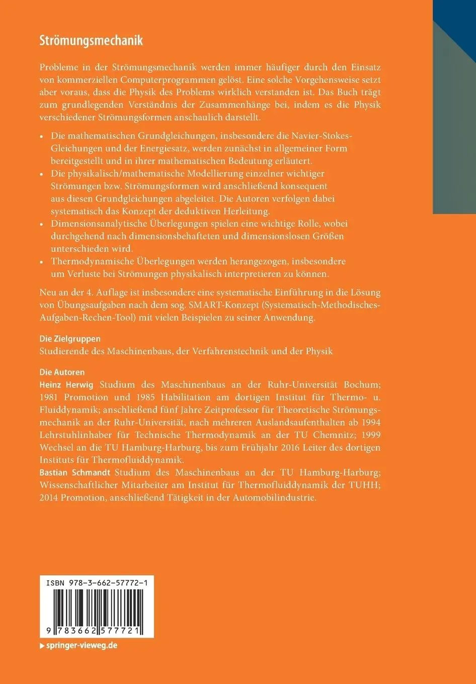Rückseite: 9783662577721 | Strömungsmechanik | Bastian Schmandt (u. a.) | Taschenbuch | xviii