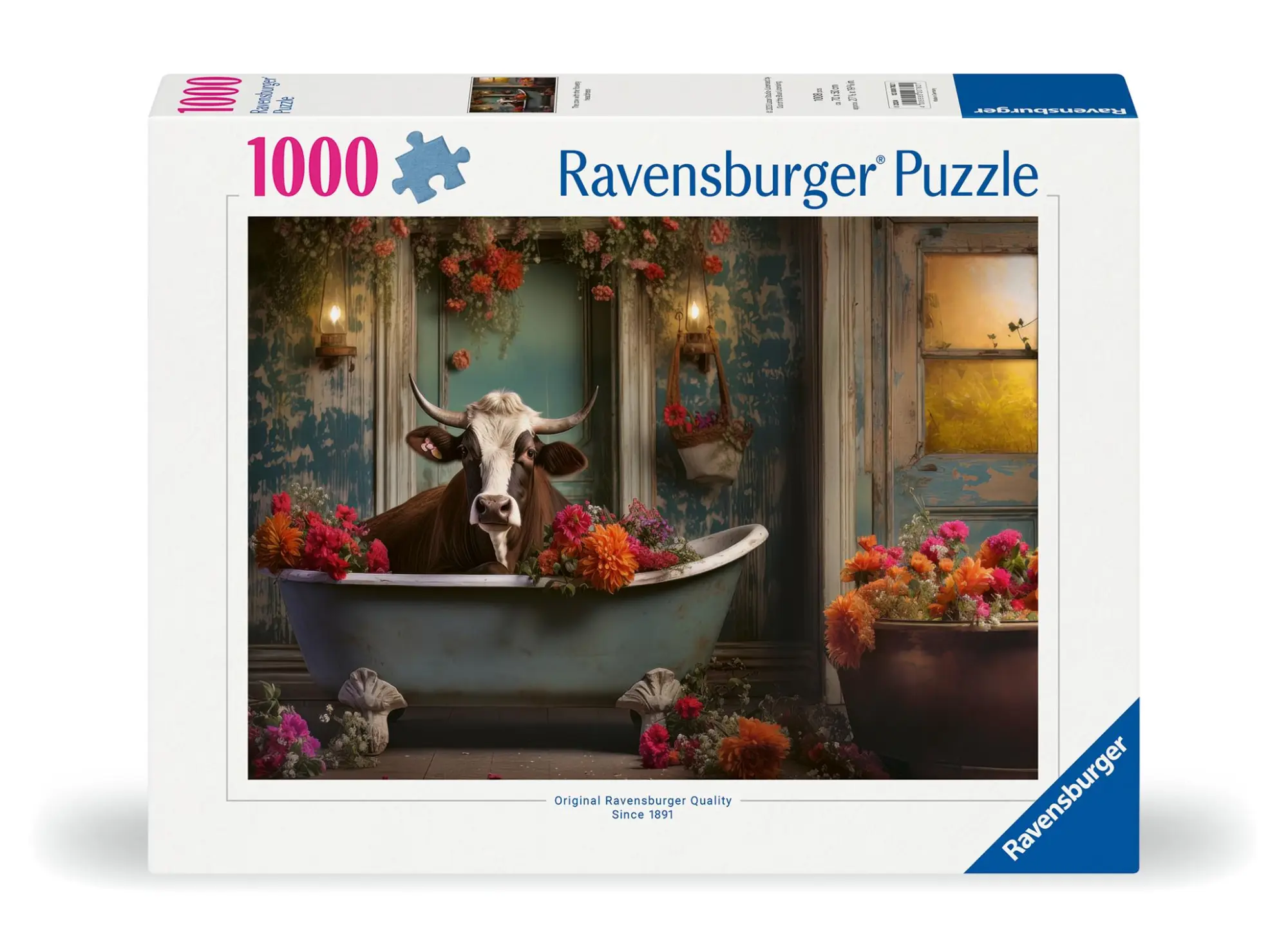 Cover: 4005555007821 | Erwachsenenpuzzle 1000 Teile - Die Kuh in der Badewanne | Spiel | 2024