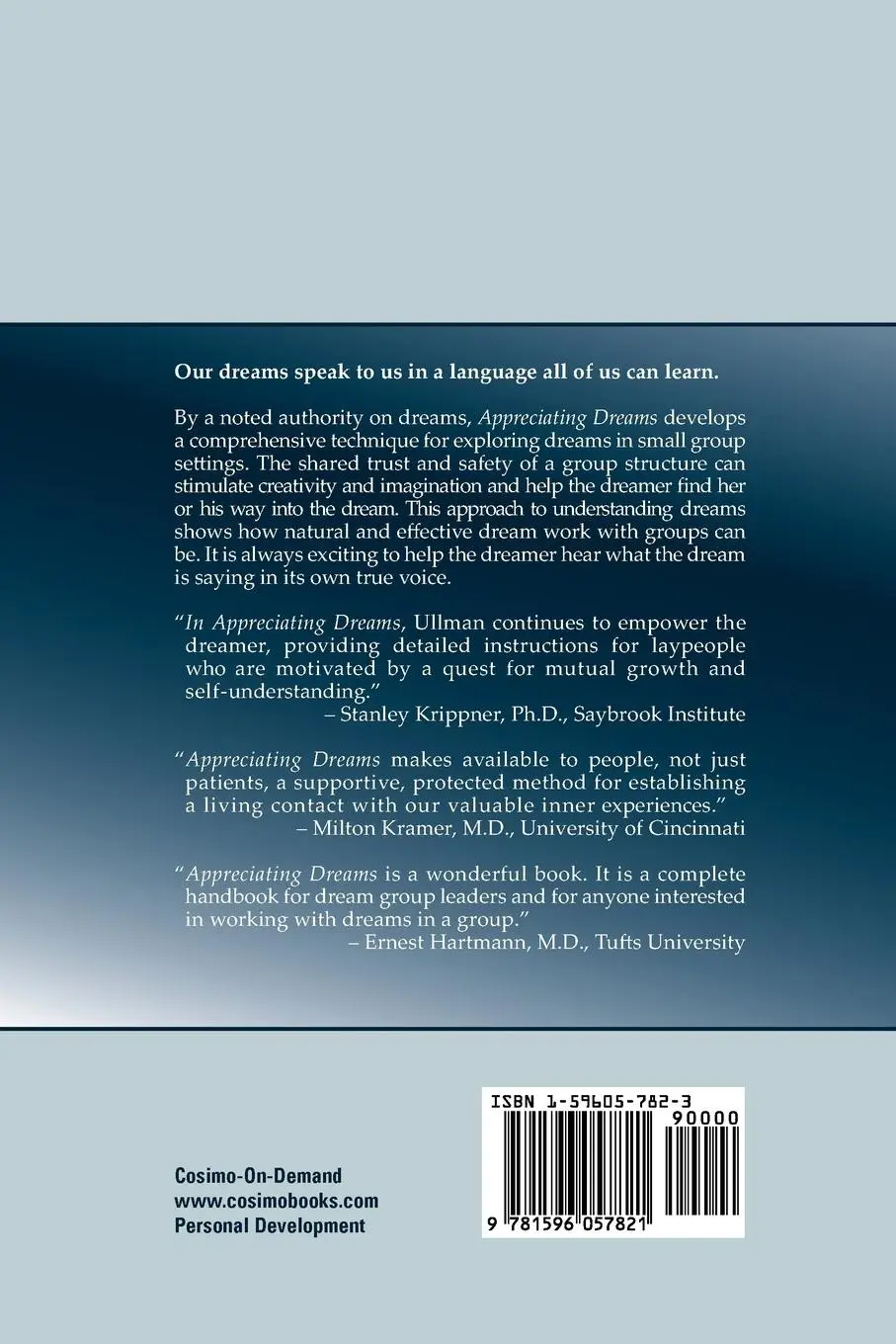 Rückseite: 9781596057821 | Appreciating Dreams | M. D. Montague Ullman | Taschenbuch | Englisch