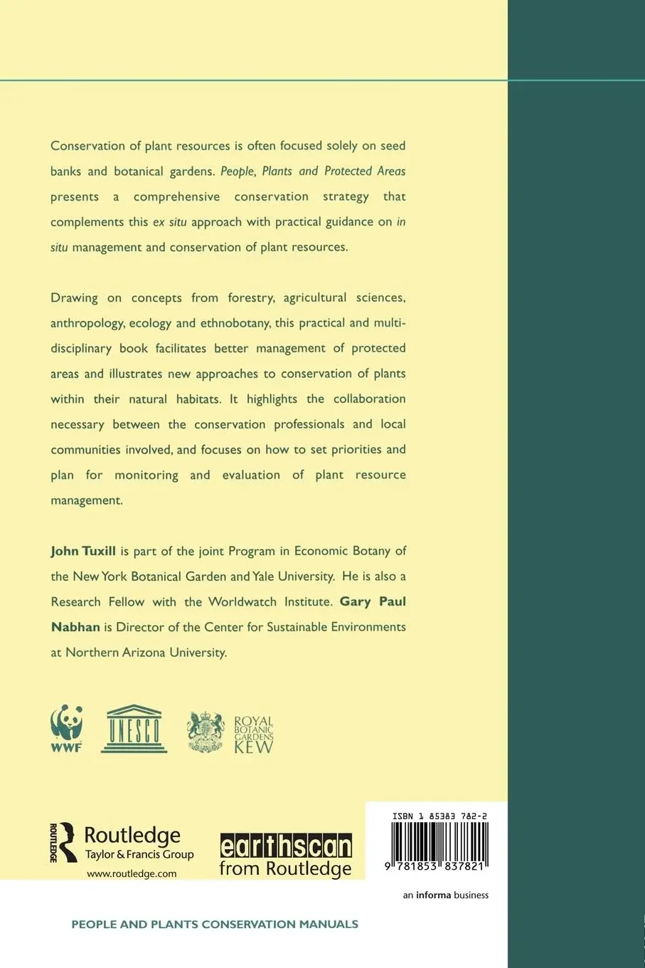 Rückseite: 9781853837821 | People, Plants and Protected Areas | A Guide to in Situ Management
