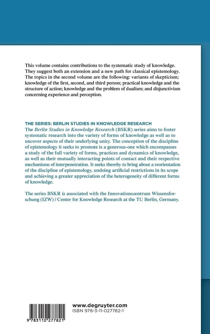 Rückseite: 9783110277821 | Rethinking Epistemology | Volume 2 | James Conant (u. a.) | Buch | X