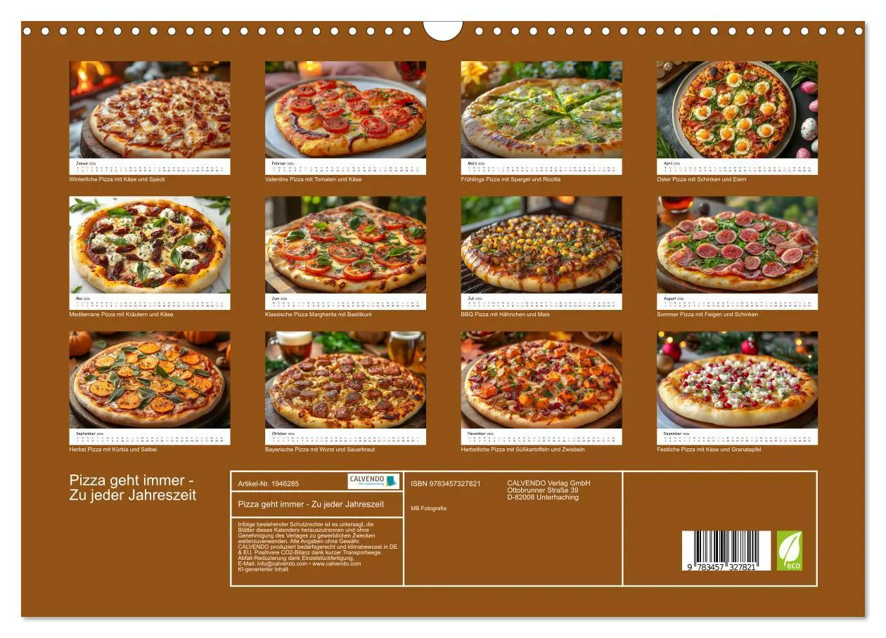 Bild: 9783457327821 | Pizza geht immer - Zu jeder Jahreszeit (Wandkalender 2026 DIN A3...