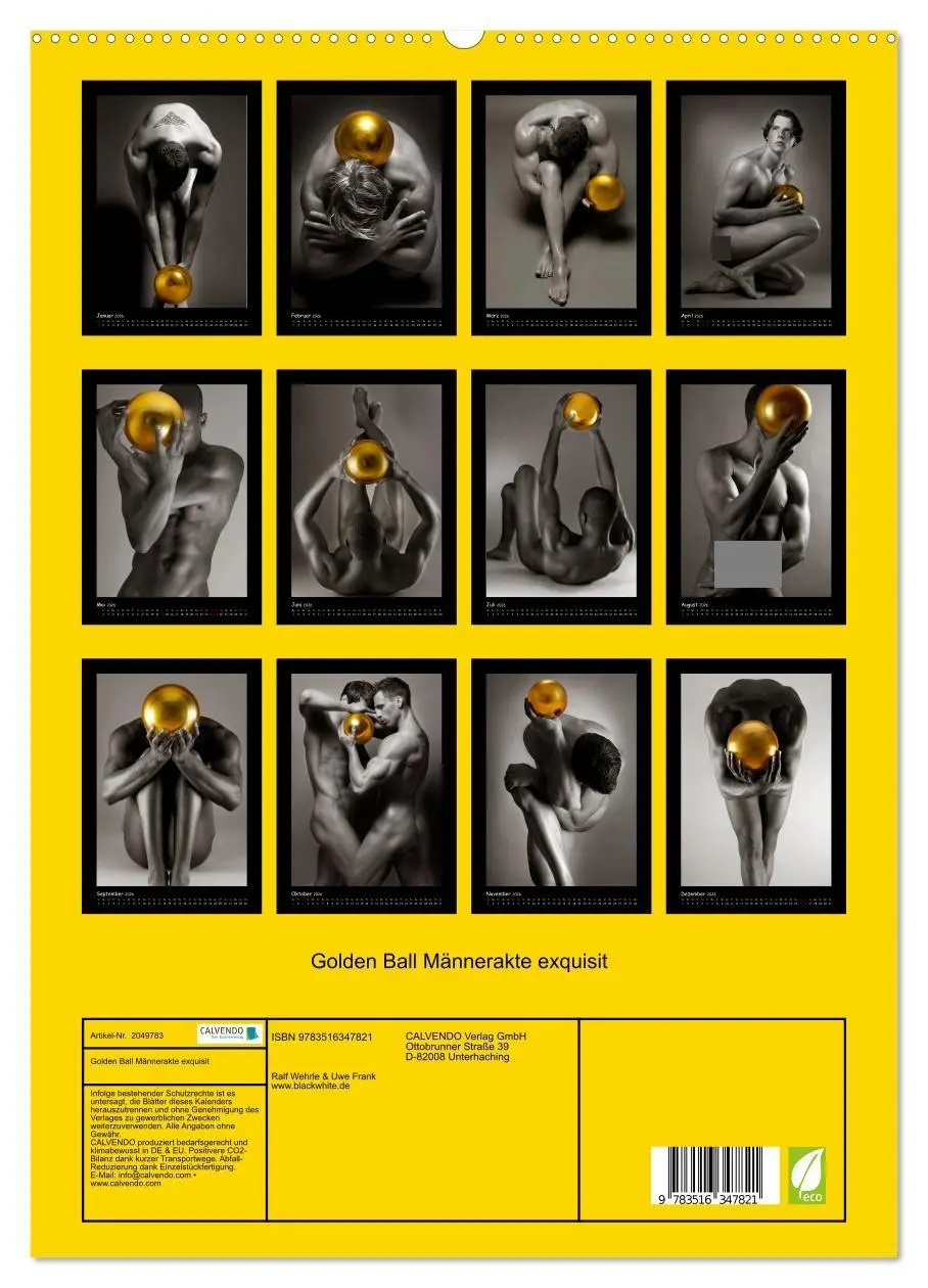 Bild: 9783516347821 | Golden Ball Männerakte exquisit (hochwertiger Premium Wandkalender...