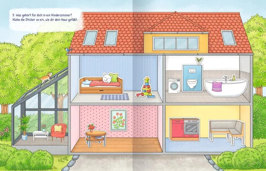 Bild: 9783741527821 | Meine große bunte Stickerwelt - Zu Hause | Nadine Bougie | Taschenbuch