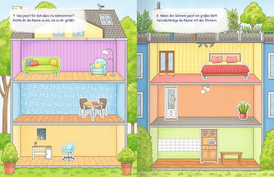 Bild: 9783741527821 | Meine große bunte Stickerwelt - Zu Hause | Nadine Bougie | Taschenbuch