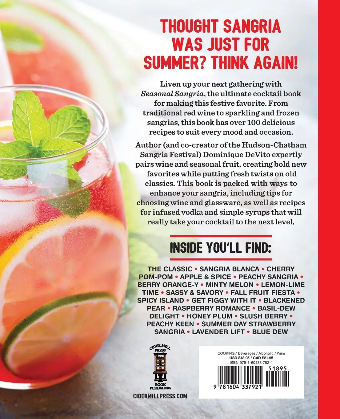 Rückseite: 9781604337921 | Seasonal Sangria Softcover | Dominique Devito | Taschenbuch | Englisch