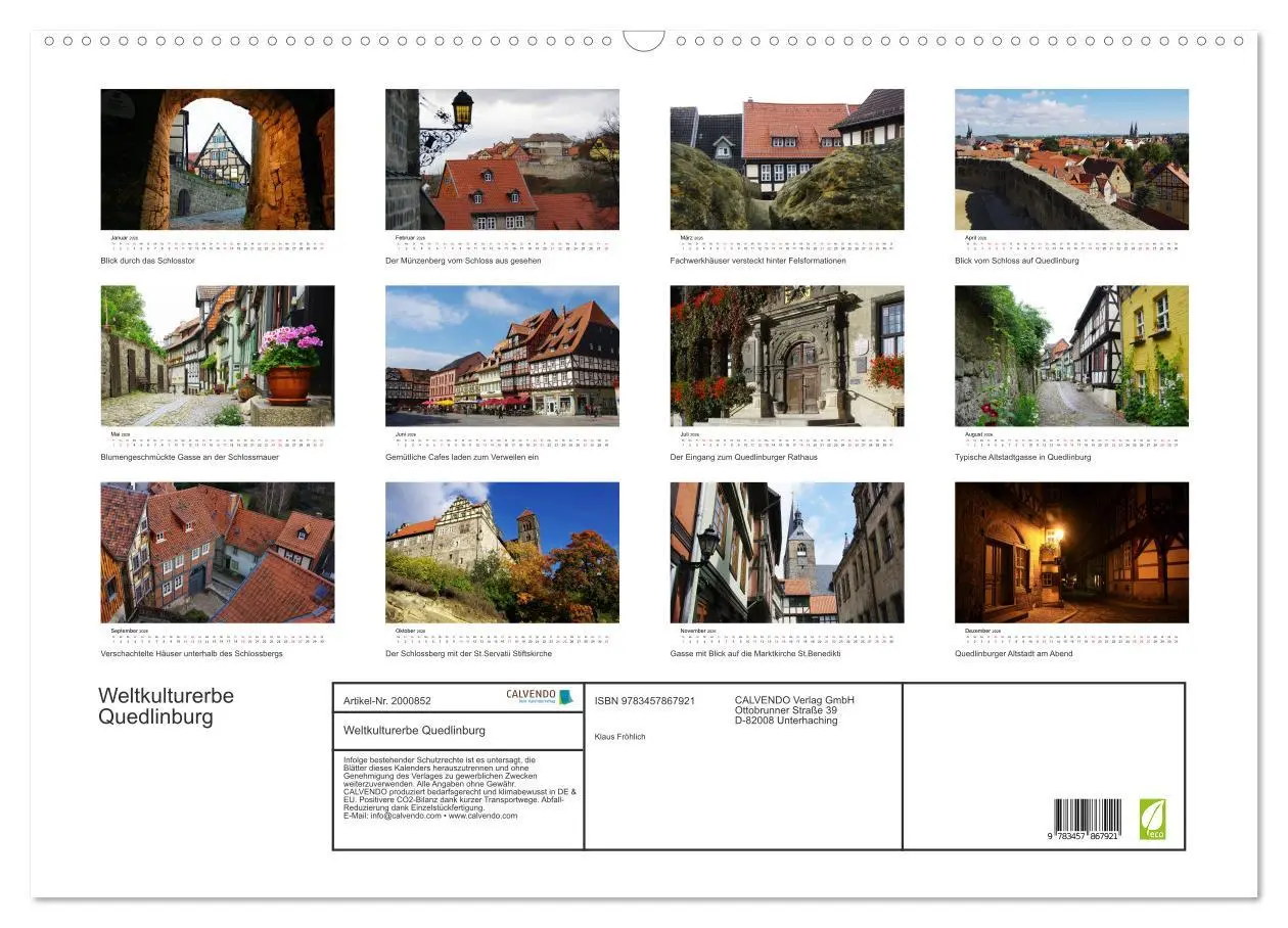 Bild: 9783457867921 | Weltkulturerbe Quedlinburg (Wandkalender 2026 DIN A2 quer),...