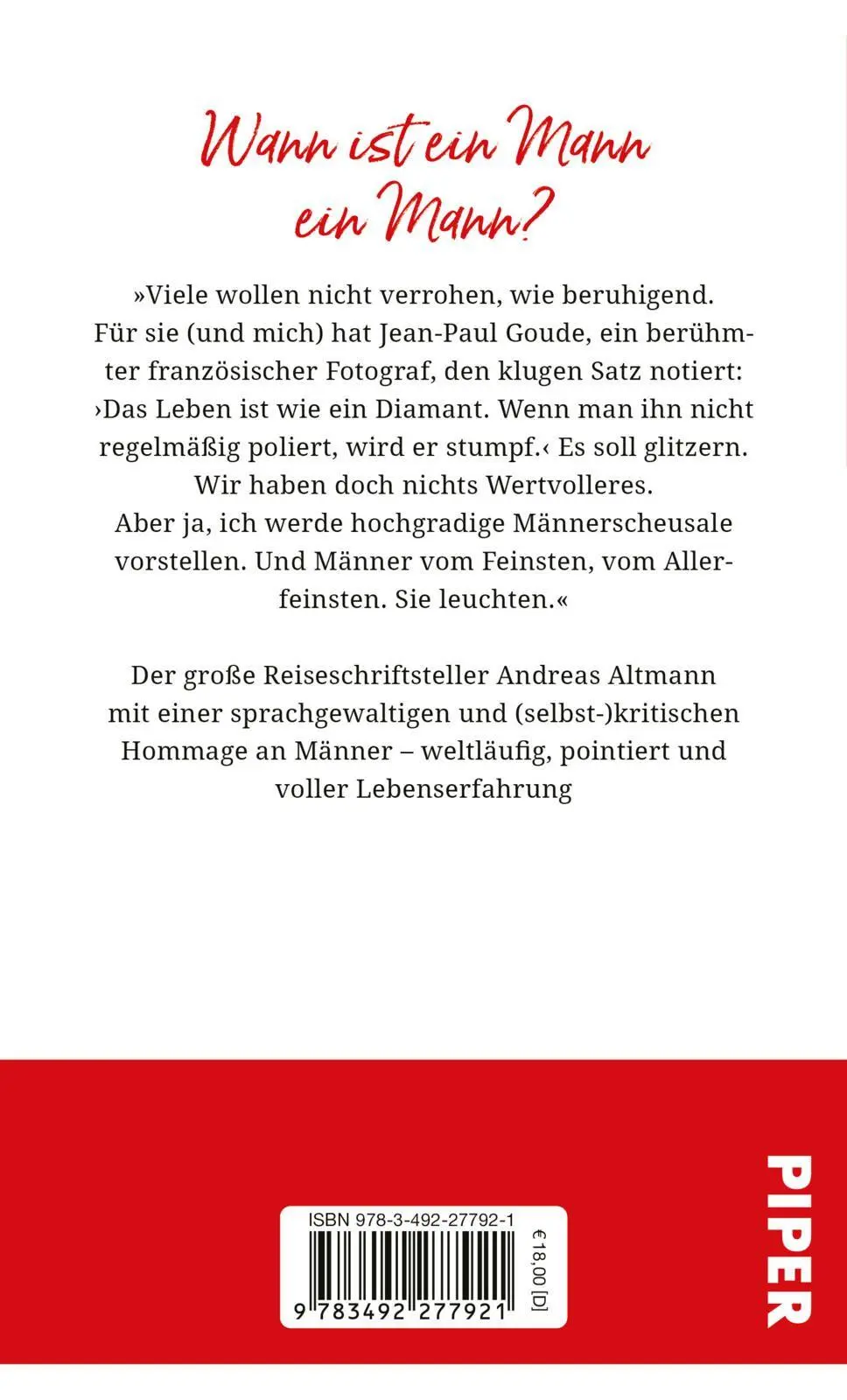 Rückseite: 9783492277921 | Gebrauchsanweisung für Männer | Andreas Altmann | Taschenbuch | 224 S.