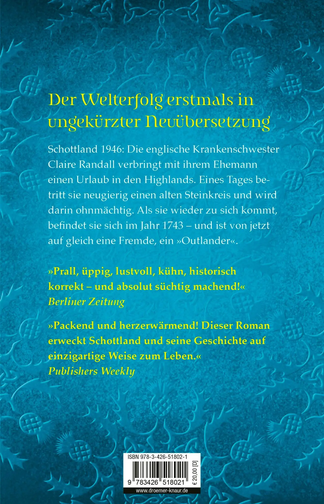 Rückseite: 9783426518021 | Outlander - Feuer und Stein | Diana Gabaldon | Taschenbuch | 1136 S.