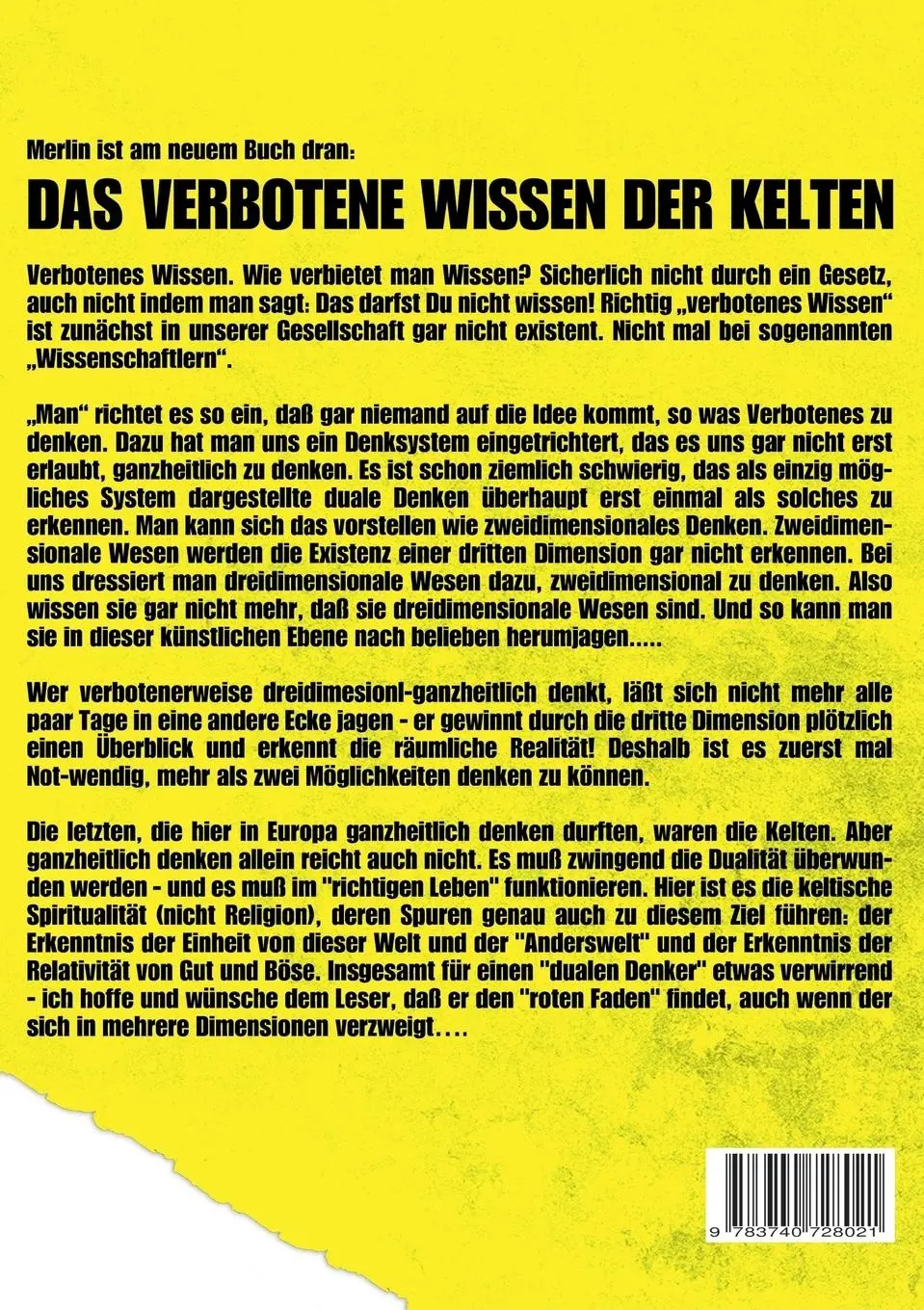 Rückseite: 9783740728021 | Das verbotene Wissen der Kelten | Markus W. Merlin | Taschenbuch