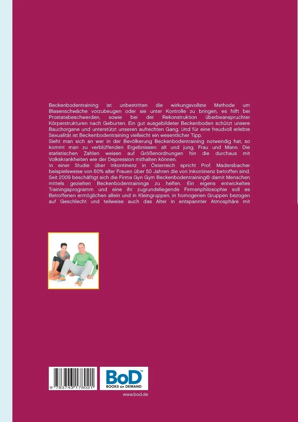 Rückseite: 9783743178021 | Beckenbodentraining | gyn gym | Andreas Pullmann | Taschenbuch | 76 S.