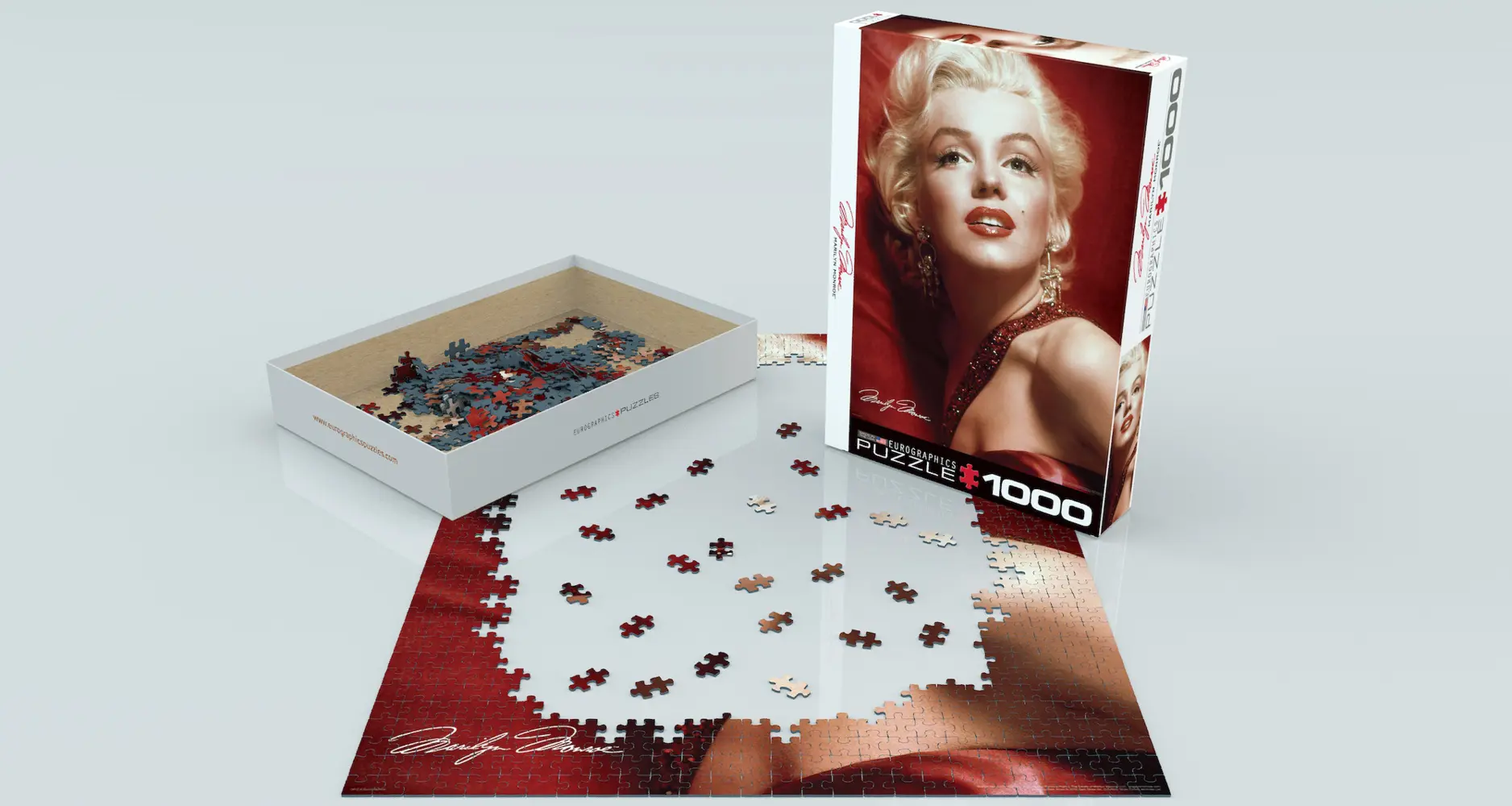 Bild: 628136608121 | Marilyn Monroe Portrait in Rot (Puzzle) | Spiel | In Spielebox | 2021