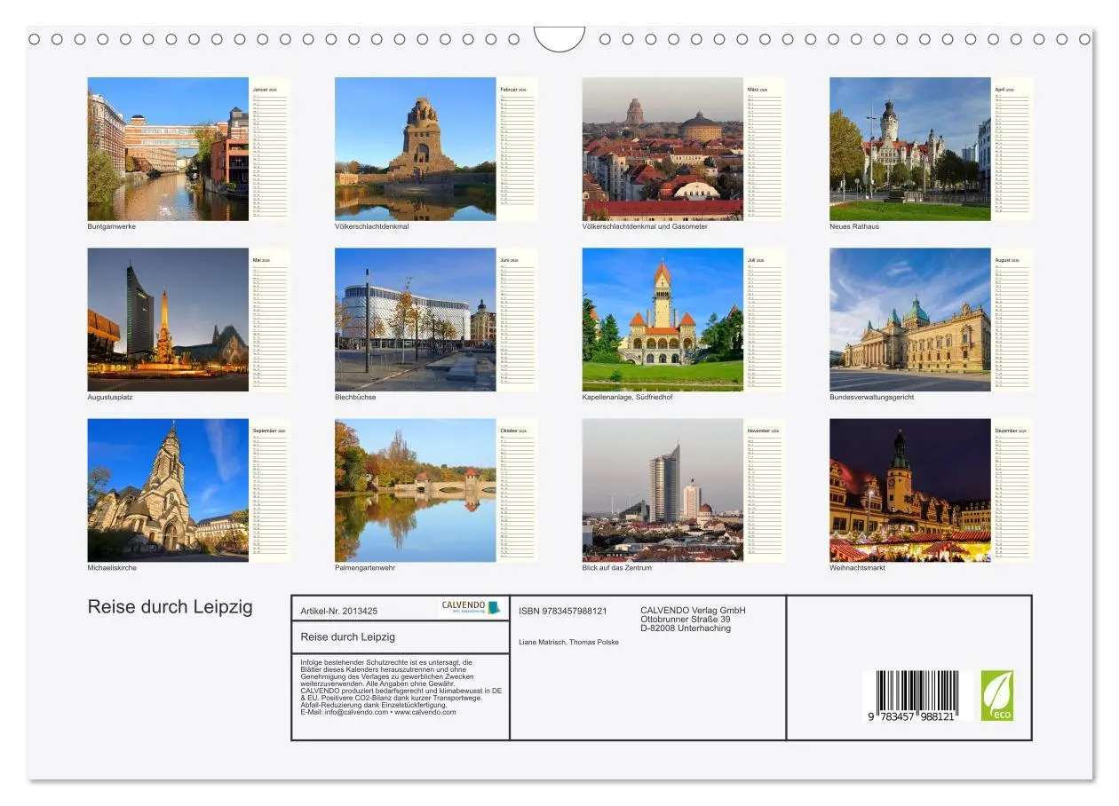 Bild: 9783457988121 | Reise durch Leipzig (Wandkalender 2026 DIN A3 quer), CALVENDO...