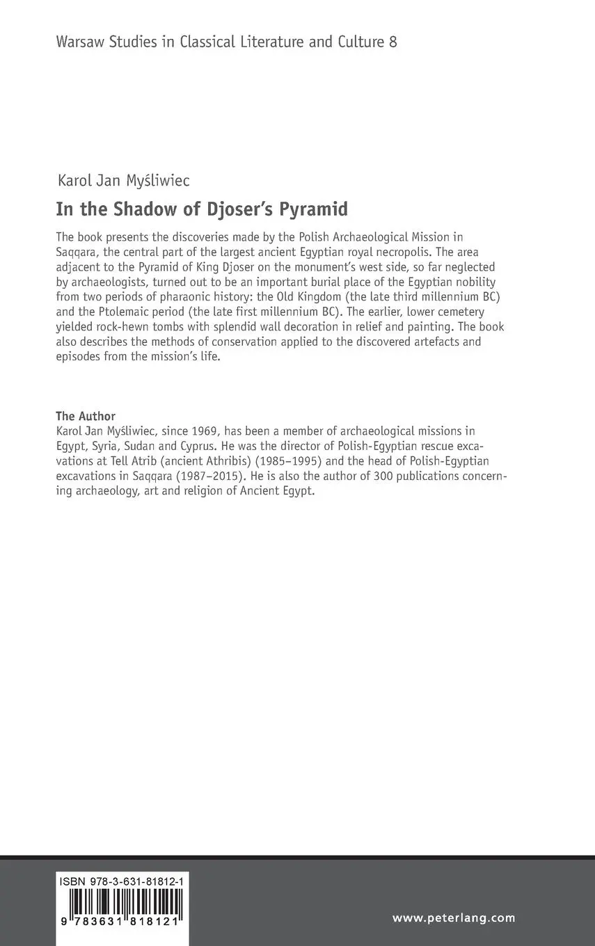 Rückseite: 9783631818121 | In the Shadow of Djoser¿s Pyramid | Karol Jan My¿liwiec | Buch | 2020